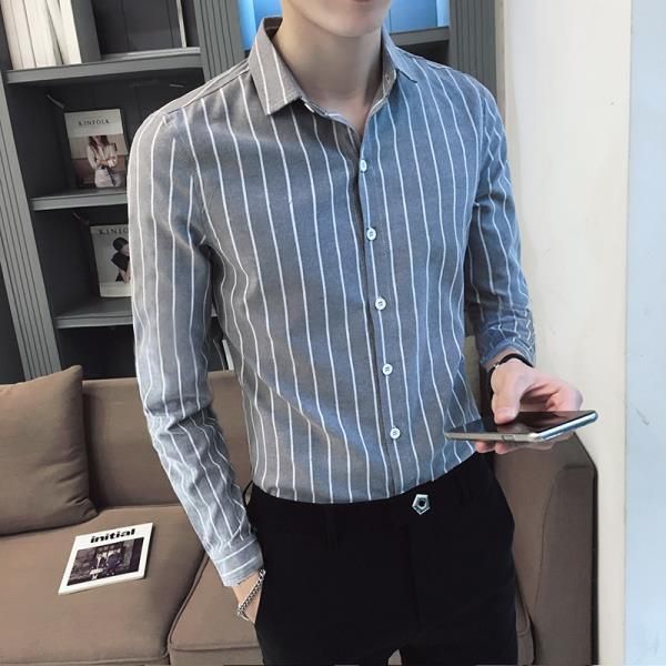men's casual shirts tight shirt, classic striped cotton long sleeve, korean style, large, d2542021, White;black
men's casual shirts tight shirt, classic striped cotton long sleeve, korean style, large, d2542021, White;black