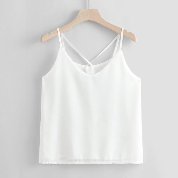 women's tanks & camis 2021 summer suspenders short women solid chiffon blouse sleeveless vest tank beach casual harajuku, White
women's tanks & camis 2021 summer suspenders short women solid chiffon blouse sleeveless vest tank beach casual harajuku, White