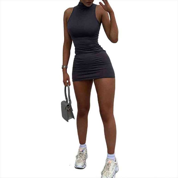 womens dress wrapped pleated midi high-cut round neck no-sleeve tight summer casual solid color girl clothes, Black;gray
womens dress wrapped pleated midi high-cut round neck no-sleeve tight summer casual solid color girl clothes, Black;gray