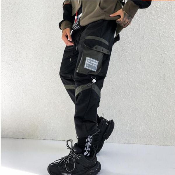 men's pants patchwork cargo harem pant men 2021 hip hop pockets casual jogger trousers drawstring waist mens harajuku streetwear track, Black
men's pants patchwork cargo harem pant men 2021 hip hop pockets casual jogger trousers drawstring waist mens harajuku streetwear track, Black