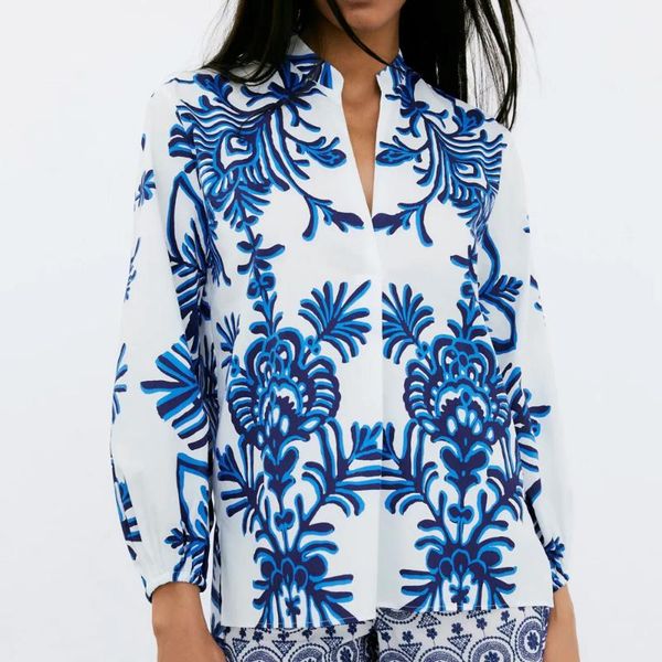 women's blouses & shirts 2021 printed women fashion v-neck long puff sleeve summer casual asymmetric hem side vents pleated woman blou, White
women's blouses & shirts 2021 printed women fashion v-neck long puff sleeve summer casual asymmetric hem side vents pleated woman blou, White