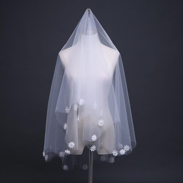 bridal veils arrival one layer handmade nail flower princess beaded veil short net yarn wedding accessories, Black
bridal veils arrival one layer handmade nail flower princess beaded veil short net yarn wedding accessories, Black