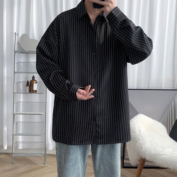 men's casual shirts spring striped shirt fashion retro men korean loose long-sleeved society mens dress -2xl, White;black
men's casual shirts spring striped shirt fashion retro men korean loose long-sleeved society mens dress -2xl, White;black