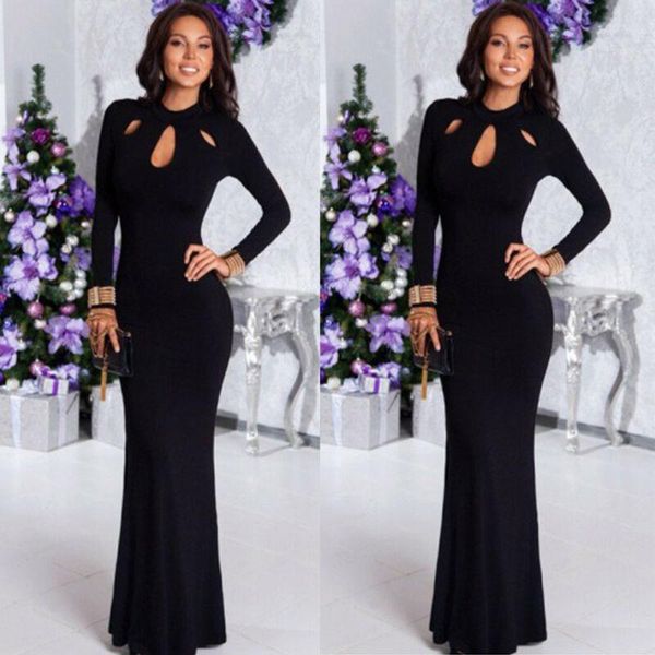 women elegant black maxi dress party night fishtail mermaid female long sleeve high waist casual dresses, Black;gray
women elegant black maxi dress party night fishtail mermaid female long sleeve high waist casual dresses, Black;gray
