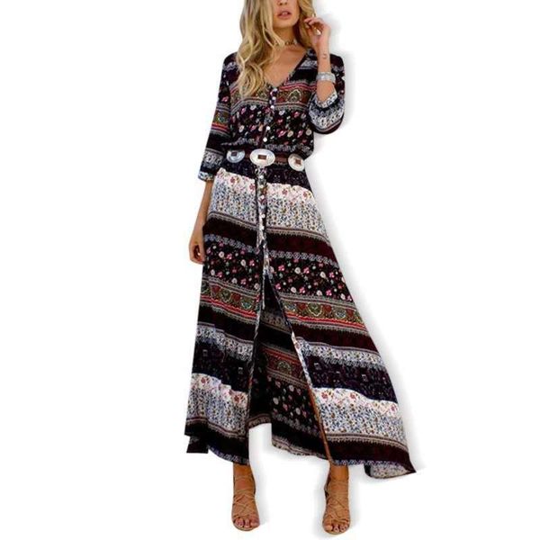 women's swimwear bohemian print breathable dress summer cool holiday party beach skirt v-neck casual, White;black
women's swimwear bohemian print breathable dress summer cool holiday party beach skirt v-neck casual, White;black