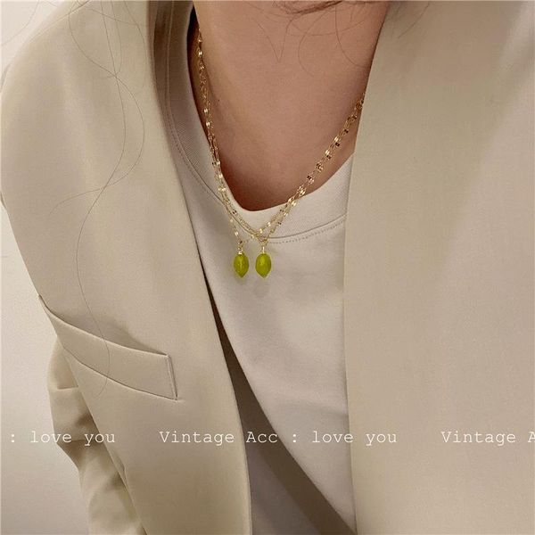 necklace retro geometric grape titanium steel girls color temperament lovely pendant necklaces, Silver
necklace retro geometric grape titanium steel girls color temperament lovely pendant necklaces, Silver