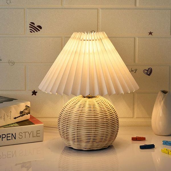 vintage rattan lamp korean table lamps for bedroom living room led stand night light home decor pleats ceramic bedisde desk
vintage rattan lamp korean table lamps for bedroom living room led stand night light home decor pleats ceramic bedisde desk