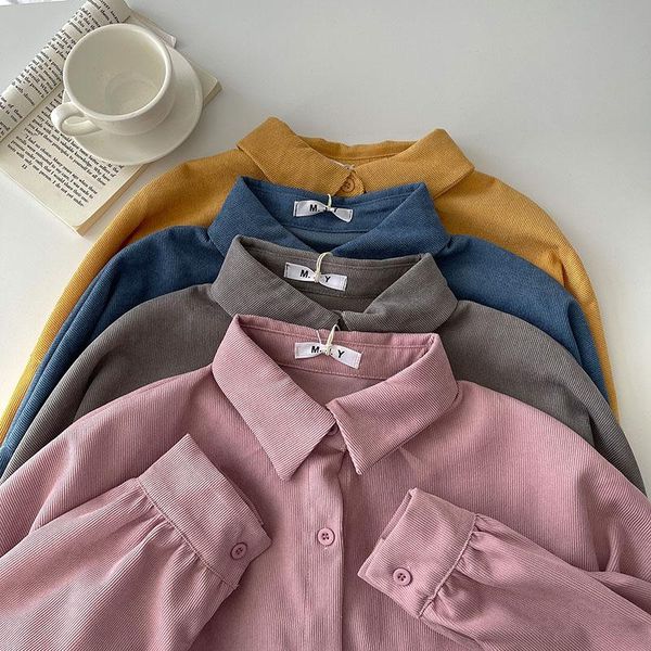 women's polos pure color loose wild temperament simple shirt long-sleeved 2021 fall fashion trend, White
women's polos pure color loose wild temperament simple shirt long-sleeved 2021 fall fashion trend, White
