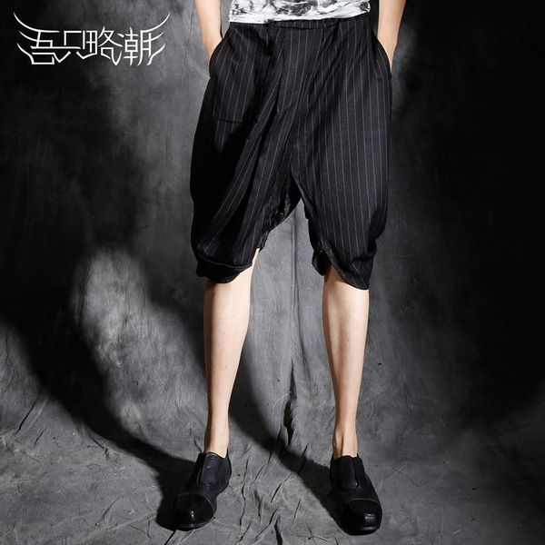 men's pants s-xxl 2021 clothing male summer loose personality irregular stripe casual wide leg capris singer costumes, Black
men's pants s-xxl 2021 clothing male summer loose personality irregular stripe casual wide leg capris singer costumes, Black