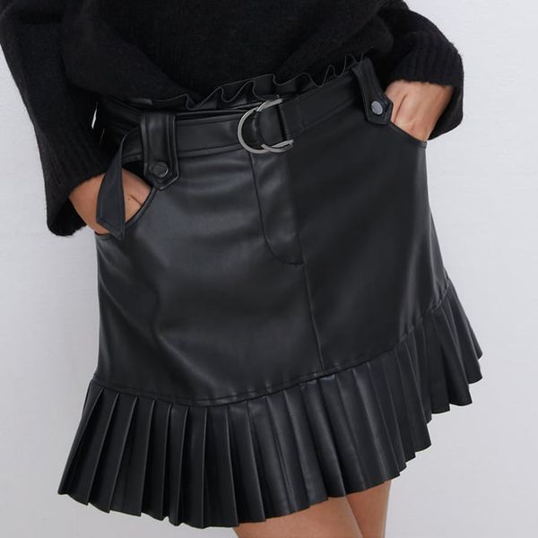 skirt waist ruffle mini high short s black sash elegant leather s women faux with pockets
skirt waist ruffle mini high short s black sash elegant leather s women faux with pockets