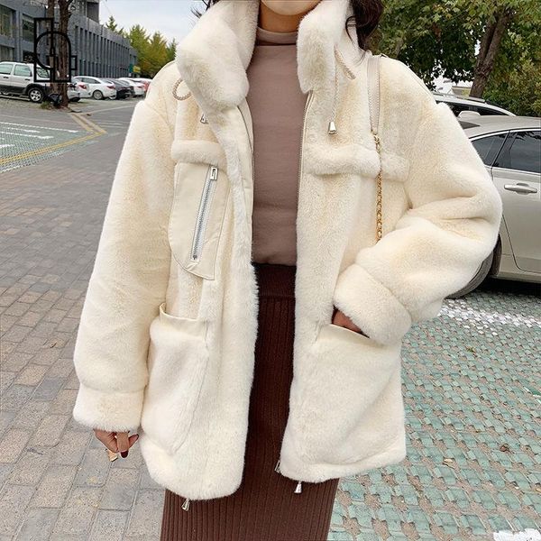 women's fur & faux luck a 2021 coat autumn winter women casual warm loose lady oversized female 0utwear, Black
women's fur & faux luck a 2021 coat autumn winter women casual warm loose lady oversized female 0utwear, Black