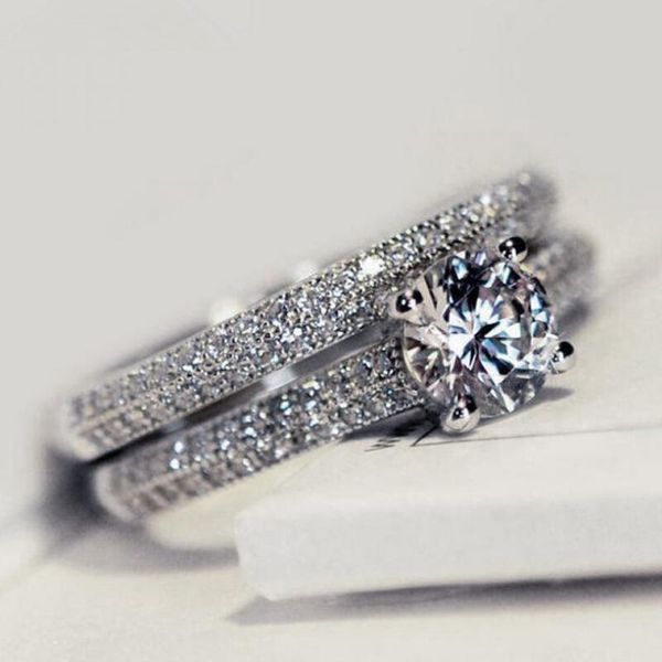 wedding rings 925 silver for women 2pcs/lot stackable finger dazzling zircon stone bridal engagement ring sets jewelry, Slivery;golden
wedding rings 925 silver for women 2pcs/lot stackable finger dazzling zircon stone bridal engagement ring sets jewelry, Slivery;golden