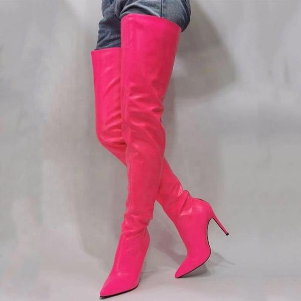 boots fancy pink pu upper back zip women over knee high stiletto lady pointed toe thigh long booties big size 47, Black
boots fancy pink pu upper back zip women over knee high stiletto lady pointed toe thigh long booties big size 47, Black