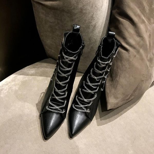 boots women's pointed toe chain fashion 2021 winter warm fur punk shoes high heels western female ladies mid calf booties, Black
boots women's pointed toe chain fashion 2021 winter warm fur punk shoes high heels western female ladies mid calf booties, Black