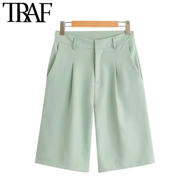 traf women chic fashion office wear straight pants vintage high waist side pockets female short pantalones mujer 210623, White;black
traf women chic fashion office wear straight pants vintage high waist side pockets female short pantalones mujer 210623, White;black