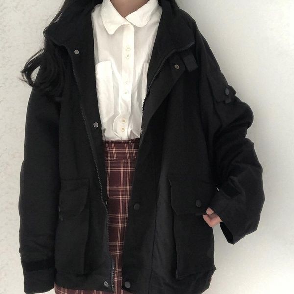 women's jackets japanese winter ulzzang punk fashion solid color long-sleeved jacket ins vintage chic harajuku, Black;brown
women's jackets japanese winter ulzzang punk fashion solid color long-sleeved jacket ins vintage chic harajuku, Black;brown