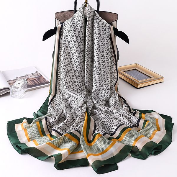 women silk scarf 2020 print plaid letter paisley foulard shawls and scarves beach sunscreen pashmin female luxury brand, Blue;gray
women silk scarf 2020 print plaid letter paisley foulard shawls and scarves beach sunscreen pashmin female luxury brand, Blue;gray