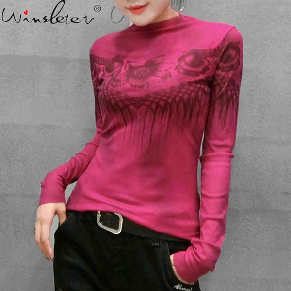 women's t-shirt fall winter european clothes t-shirt mesh fashion turtleneck print women ropa mujer bottoming shirt tees t087, White
women's t-shirt fall winter european clothes t-shirt mesh fashion turtleneck print women ropa mujer bottoming shirt tees t087, White