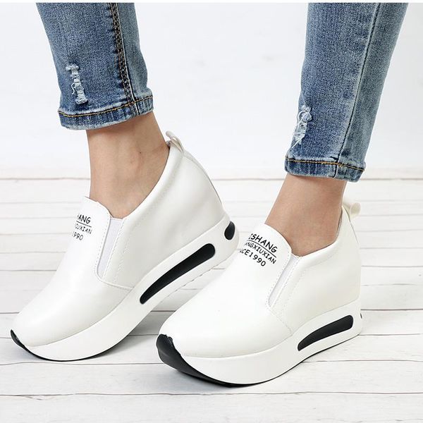 dress shoes women creepers spring increasing height casual slip on moccasins platform wedge heel fashion elastic band footwear, Black
dress shoes women creepers spring increasing height casual slip on moccasins platform wedge heel fashion elastic band footwear, Black