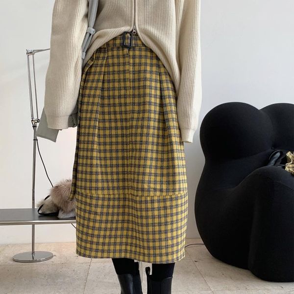 skirts autumn and winter women's casual plaid high waist belt decoration loose skirt, Black
skirts autumn and winter women's casual plaid high waist belt decoration loose skirt, Black