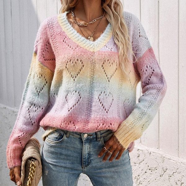 women's sweaters autumn and winter loose plus size rainbow v-neck knit pullover acrylic striped long sleeve sweater 2021, White;black
women's sweaters autumn and winter loose plus size rainbow v-neck knit pullover acrylic striped long sleeve sweater 2021, White;black