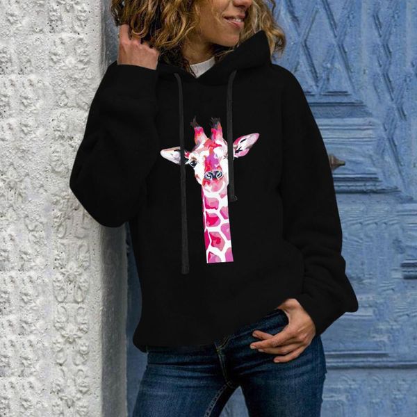 women's hoodies & sweatshirts women's hoodie casual full sleeve giraffe printing hooded sweatshirt autumn harajuku with pocket pul, Black
women's hoodies & sweatshirts women's hoodie casual full sleeve giraffe printing hooded sweatshirt autumn harajuku with pocket pul, Black
