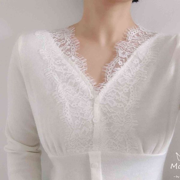 women's sweaters nice soft and delicate white v-neck lace stitching bottoming shirt autumn winter long sleeve inner slim sleeve blouse, White;black
women's sweaters nice soft and delicate white v-neck lace stitching bottoming shirt autumn winter long sleeve inner slim sleeve blouse, White;black