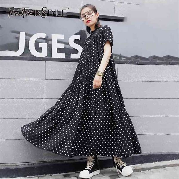 casual ankle length dress female short sleeve stand collar polka dot shirt dresses women summer fashion 210520, Black;gray
casual ankle length dress female short sleeve stand collar polka dot shirt dresses women summer fashion 210520, Black;gray