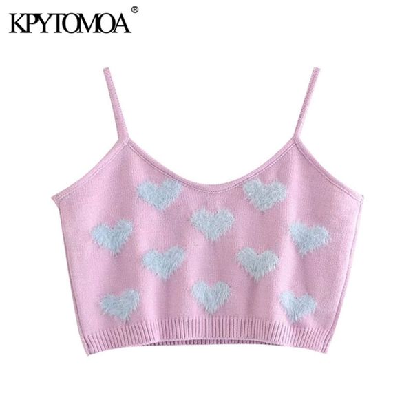 kpytomoa women fashion heart pattern cropped knitted tank vintage backless thin straps female camis chic 210407, White
kpytomoa women fashion heart pattern cropped knitted tank vintage backless thin straps female camis chic 210407, White