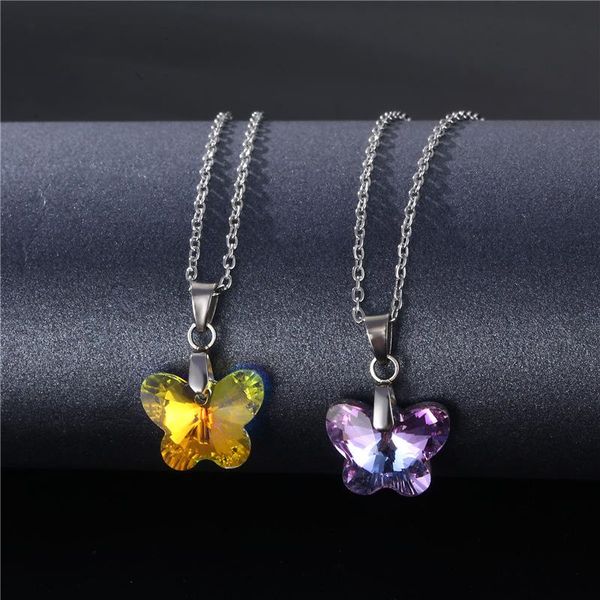 pendant necklaces stainless steel minimalist jewelry 2 colors cute butterfly necklace k9 crystal choker, Silver
pendant necklaces stainless steel minimalist jewelry 2 colors cute butterfly necklace k9 crystal choker, Silver