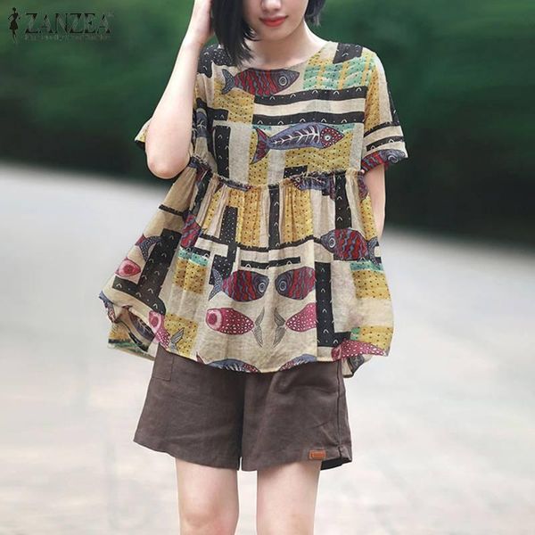 summer fish printed blouse women short sleeve floral casual o neck ruffles shirt vintage blusas plus size mujer women's blouses & shir, White
summer fish printed blouse women short sleeve floral casual o neck ruffles shirt vintage blusas plus size mujer women's blouses & shir, White