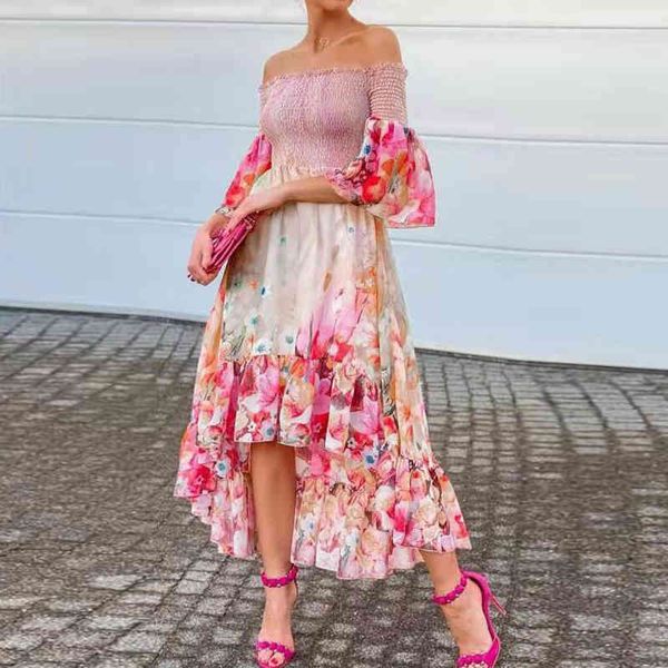women flare sleeve floral dress summer maxi beach sundress off shoulder backless dress boho long dresses vestidos femme 210521, Black;gray
women flare sleeve floral dress summer maxi beach sundress off shoulder backless dress boho long dresses vestidos femme 210521, Black;gray