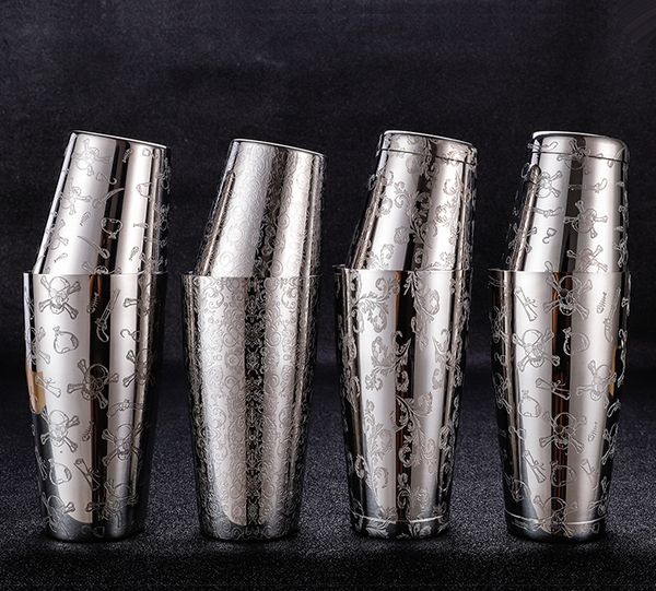boston cocktail shaker with etched pattern unweighted bar cocktail shaker tin set - 800ml & 500ml
boston cocktail shaker with etched pattern unweighted bar cocktail shaker tin set - 800ml & 500ml
