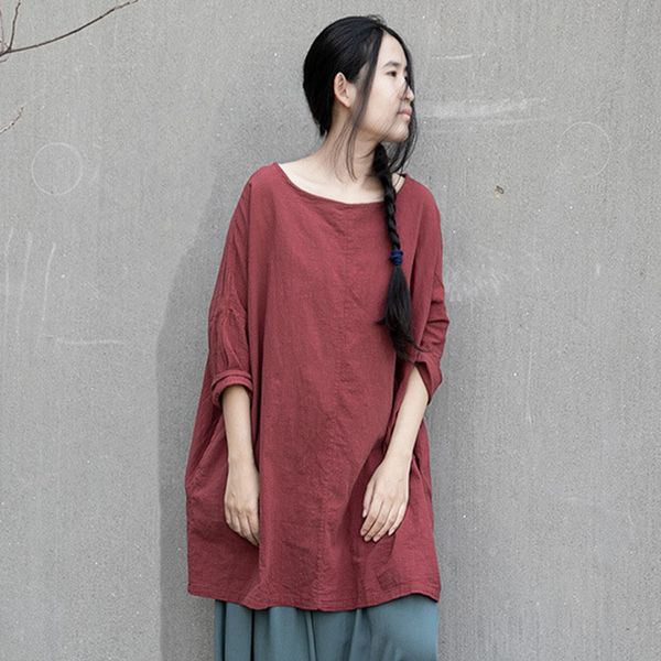 johnature women cotton linen t-shirts solid color vintage o-neck long sleeve original clothing spring loose t-shirts 210521, White
johnature women cotton linen t-shirts solid color vintage o-neck long sleeve original clothing spring loose t-shirts 210521, White