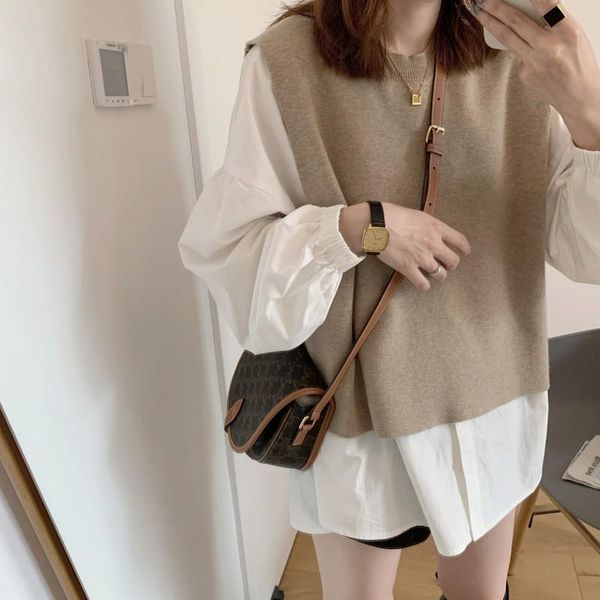 women's vests korean knitted vest sweater women casual o neck sleeveless autumn winter jumper elegant office pullover loose, Black;white
women's vests korean knitted vest sweater women casual o neck sleeveless autumn winter jumper elegant office pullover loose, Black;white