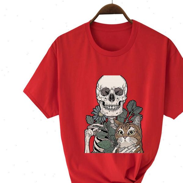 style colorful hip hop womens t shirts cute round collar art print tee fashion color skeletons cats, White
style colorful hip hop womens t shirts cute round collar art print tee fashion color skeletons cats, White