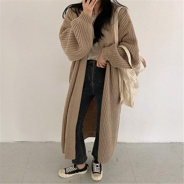 women's knits & tees autumn winter knitted long style sweater coat women simple v-neck loose fashion thick needle lantern sleeve cardig, White
women's knits & tees autumn winter knitted long style sweater coat women simple v-neck loose fashion thick needle lantern sleeve cardig, White