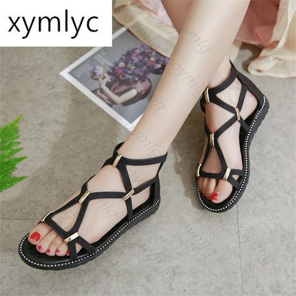 sandals women 2021 summer roman fashion flat bottom rear zipper frosted foreign trade, Black
sandals women 2021 summer roman fashion flat bottom rear zipper frosted foreign trade, Black