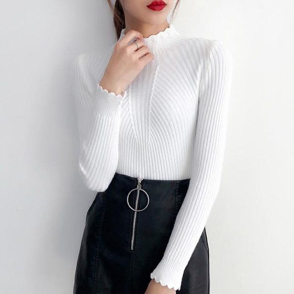 women's sweaters turtleneck sweater women pullover 2021 autumn korean basic sweatershirt winter elastic slim knitwear clothes, White;black
women's sweaters turtleneck sweater women pullover 2021 autumn korean basic sweatershirt winter elastic slim knitwear clothes, White;black