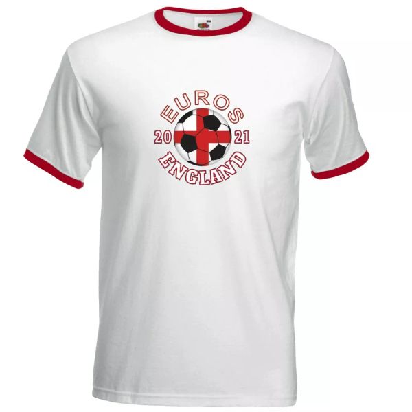 England Ball Euros 2021 Retro Ringer MENS T SHIRT football fan European support, White;black
England Ball Euros 2021 Retro Ringer MENS T SHIRT football fan European support, White;black