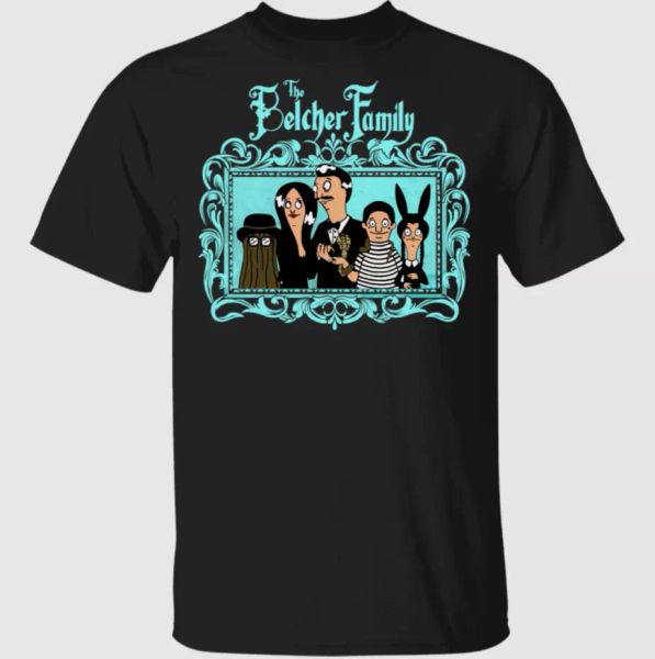 R1 The Belcher Family Bob's Burgers Bob Addams Family Gothic Black T-shirt, White;black
R1 The Belcher Family Bob's Burgers Bob Addams Family Gothic Black T-shirt, White;black