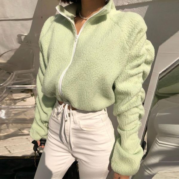 sheblingbling faux fur stand collar zipper short jackets autumn winter ruched long sleeve loose women casual coat cropped jacket, Black
sheblingbling faux fur stand collar zipper short jackets autumn winter ruched long sleeve loose women casual coat cropped jacket, Black