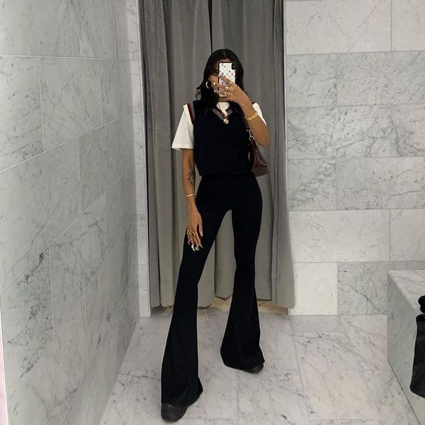 women's pants & capris fashion women black flare casual high waist stretch skinny bell-bottoms trousers party streetwear lady slim long, Black;white
women's pants & capris fashion women black flare casual high waist stretch skinny bell-bottoms trousers party streetwear lady slim long, Black;white