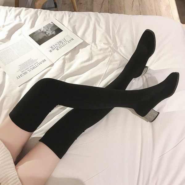 boots women's autumn 2021 stockings over the knee elastic thick heel rhinestone, Black
boots women's autumn 2021 stockings over the knee elastic thick heel rhinestone, Black