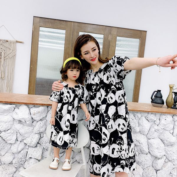 summer monther and girls fashion panda printing short sleeve dress cotton thin cool family matching 210508, Blue
summer monther and girls fashion panda printing short sleeve dress cotton thin cool family matching 210508, Blue