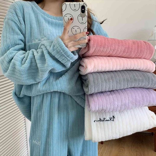 autumn winter warm flannel pyjamas women sleepwear sets striped thick coral velvet long sleeve loungewear nightwear, Black;red
autumn winter warm flannel pyjamas women sleepwear sets striped thick coral velvet long sleeve loungewear nightwear, Black;red