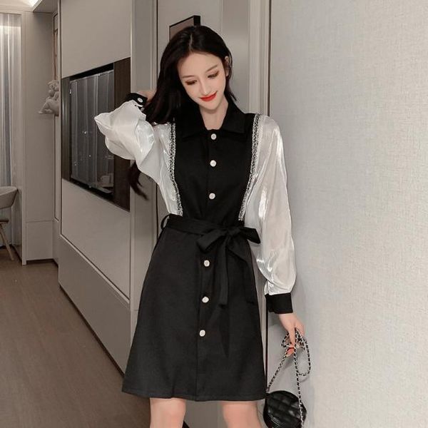casual dresses 2021 spring and autumn women patchwork kawaii elegant sweet dress long sleeve mini bow lace up vintage w309, Black;gray
casual dresses 2021 spring and autumn women patchwork kawaii elegant sweet dress long sleeve mini bow lace up vintage w309, Black;gray