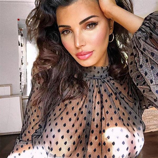 women's t-shirt polka dot mesh see-through casual plus size lantern sleeve round neck short chiffon t shirt summer clothes for wom, White
women's t-shirt polka dot mesh see-through casual plus size lantern sleeve round neck short chiffon t shirt summer clothes for wom, White