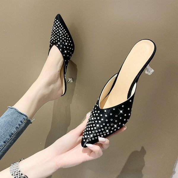 slippers women rhinestone high heels ladies pointed toe pu woman transparnt pumps sandals female shoes summer 2021 fashion, Black
slippers women rhinestone high heels ladies pointed toe pu woman transparnt pumps sandals female shoes summer 2021 fashion, Black