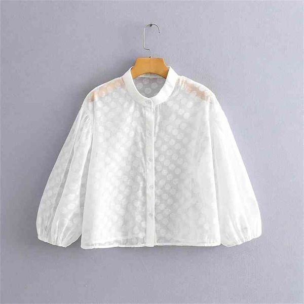 summer women western style mesh dots round neck single-breasted tulle blouse shirt female 210531, White
summer women western style mesh dots round neck single-breasted tulle blouse shirt female 210531, White